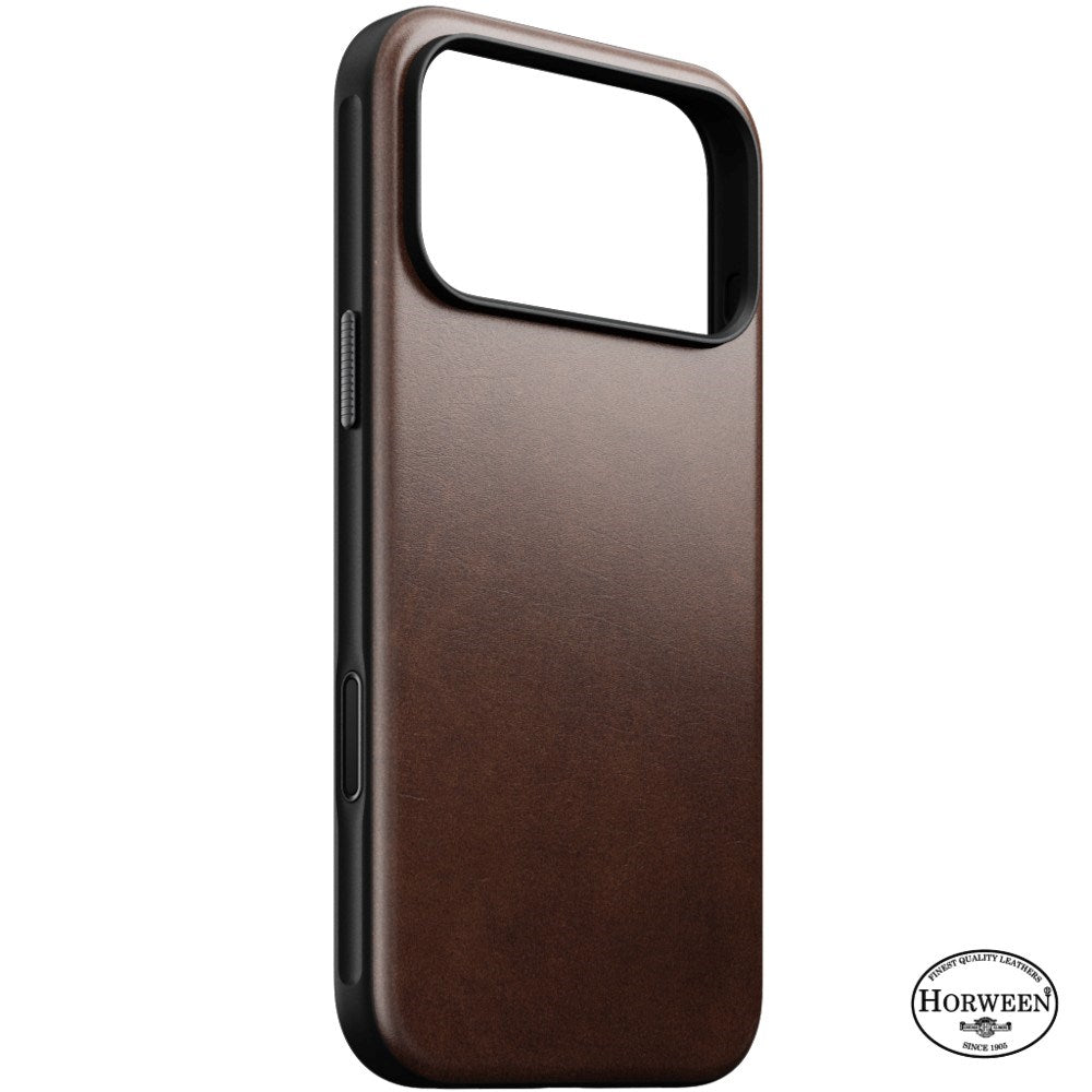 iPhone 18 Pro Nomad Modern Horween Leather Case - MagSafe Compatible - Rustic Brown