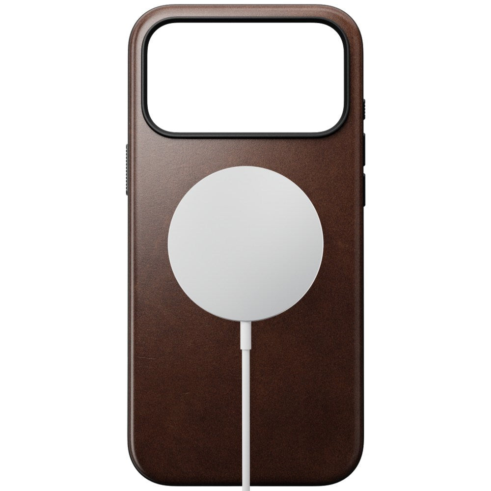 iPhone 18 Pro Max Nomad Modern Horween Leather Case - MagSafe Compatible - Rustic Brown