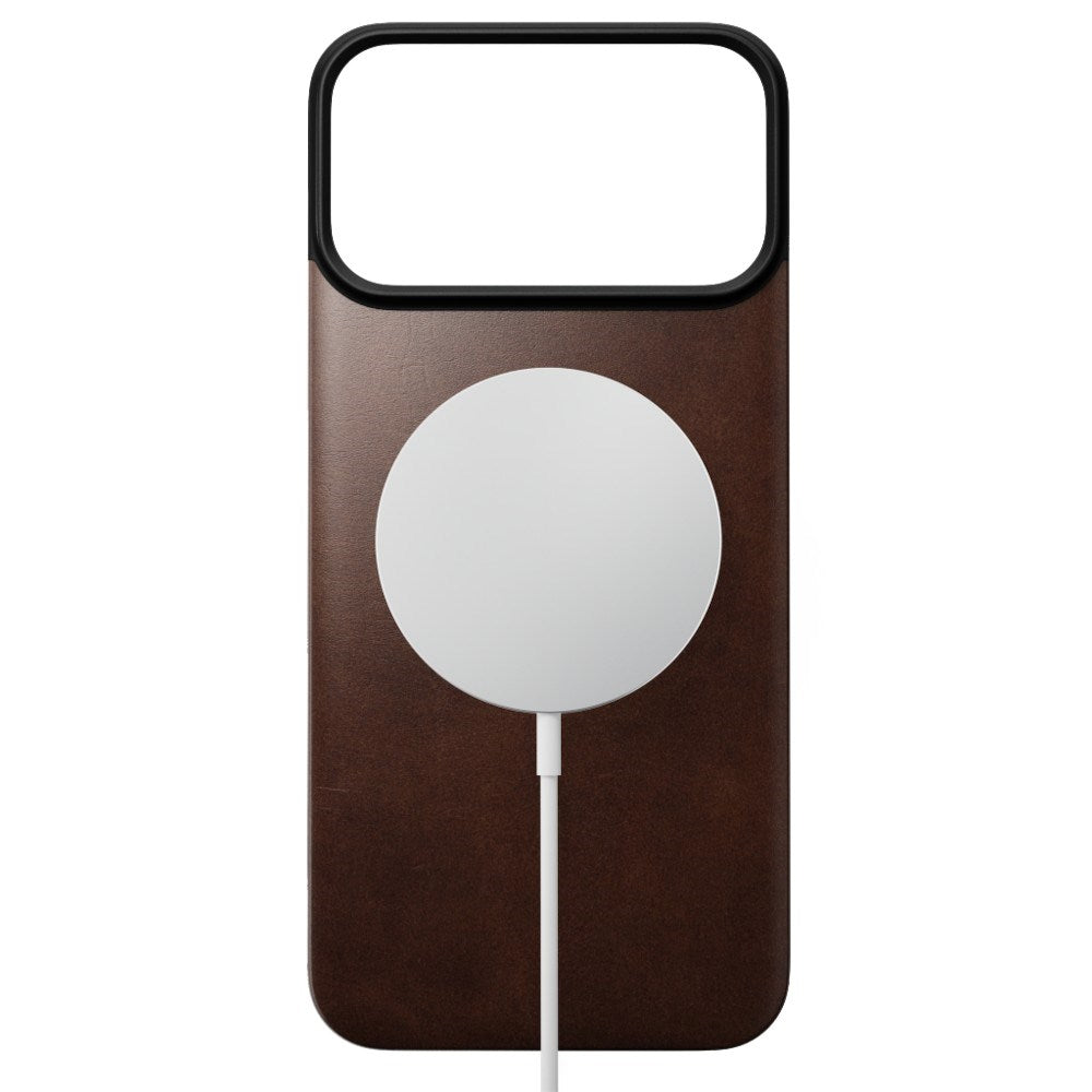 iPhone 18 Pro Max Nomad Magnetic Horween Leather Back Case - MagSafe Compatible - Rustic Brown