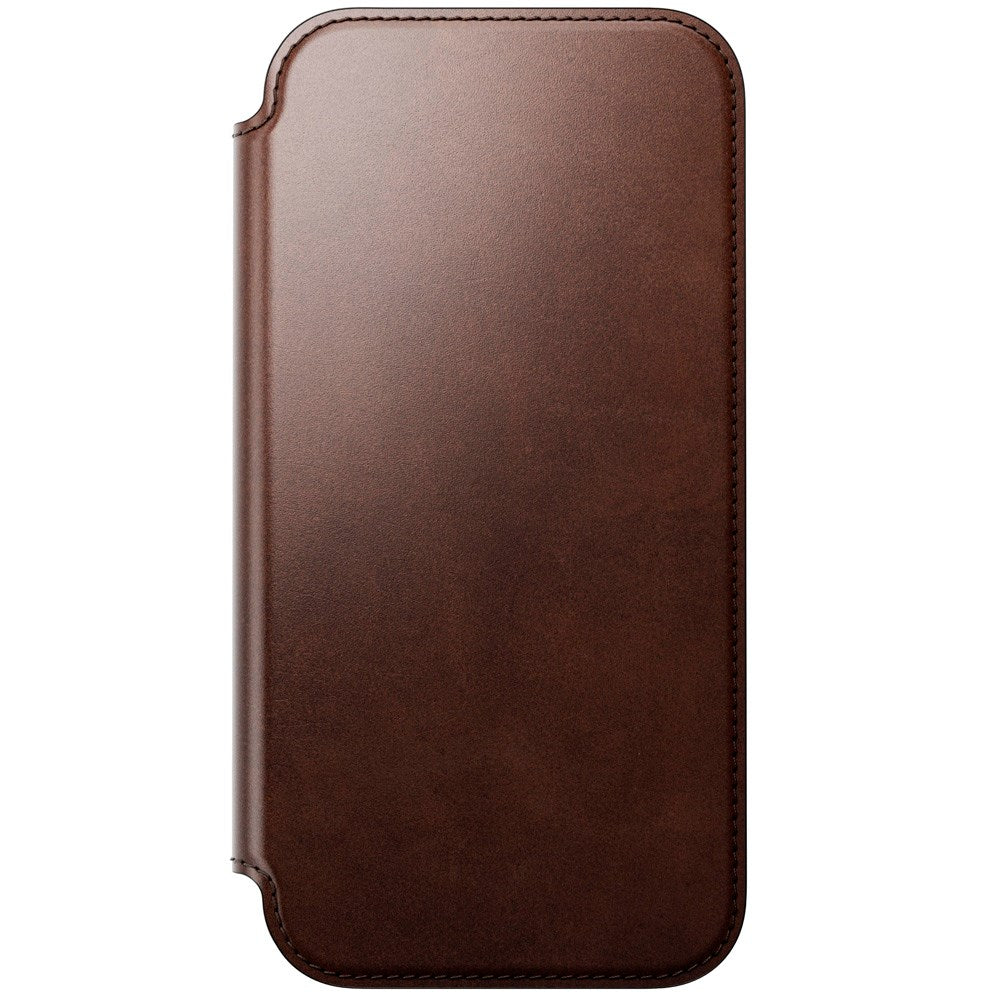 Nomad iPhone 17 Pro Max Modern Horween Leather Folio Case - MagSafe Compatible - Rustic Brown