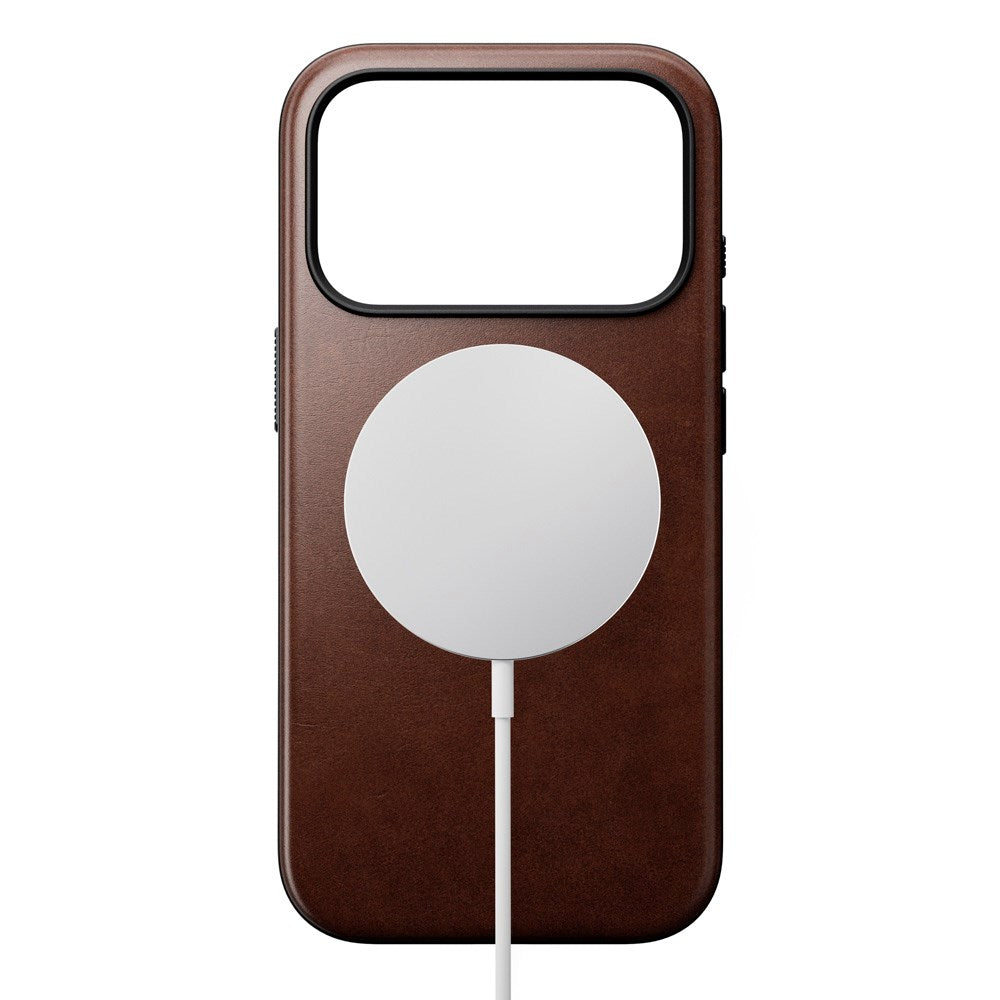 Nomad iPhone 17 Pro Modern Horween Leather Case - MagSafe Compatible - Rustic Brown