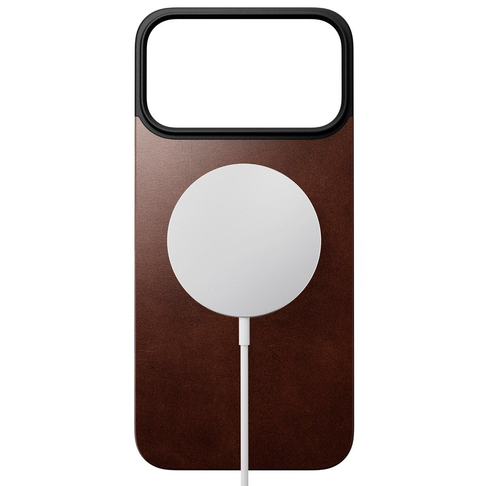 Nomad iPhone 17 Pro Max Magnetic Horween Leather Back Case - MagSafe Compatible - Rustic Brown