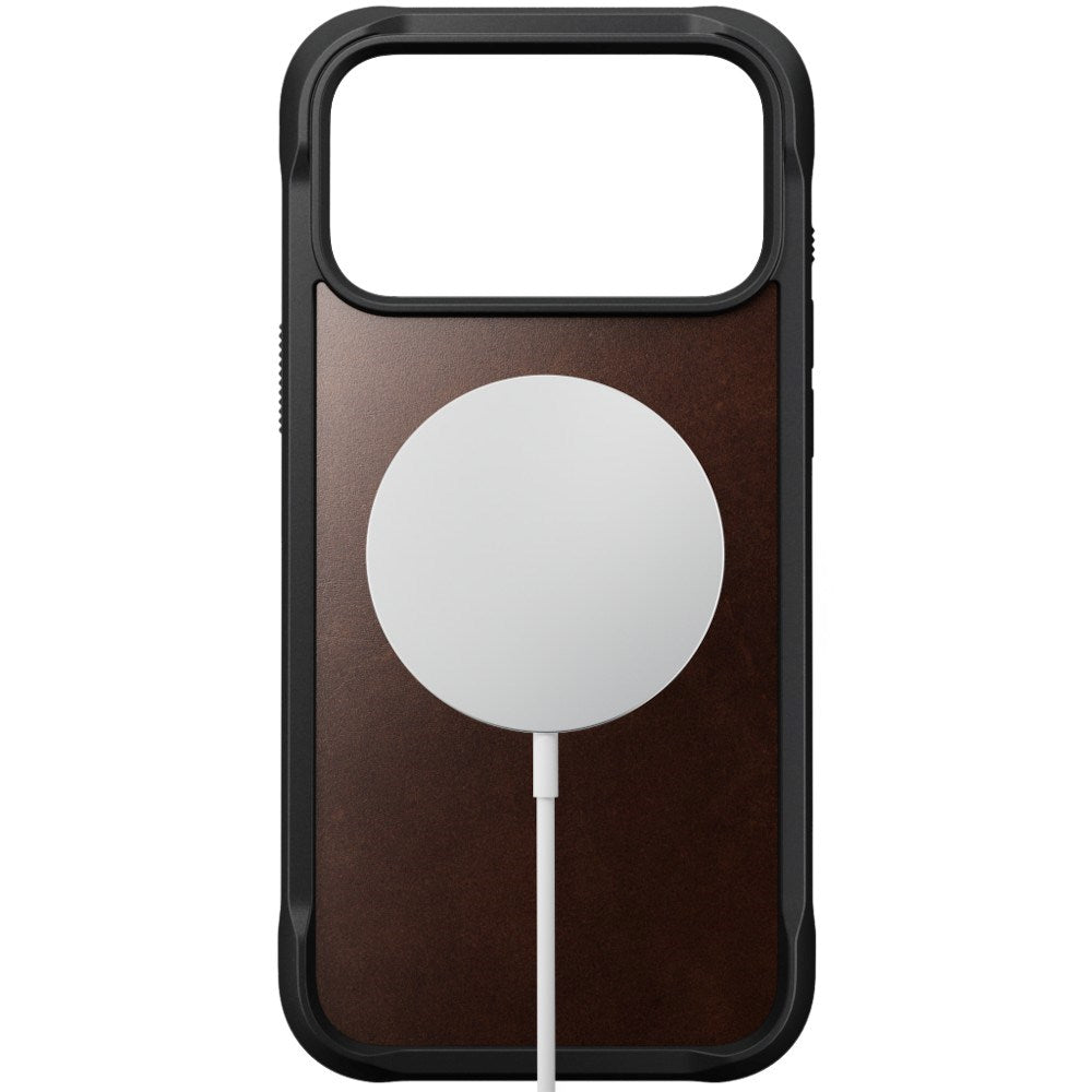iPhone 18 Pro Nomad Rugged Horween Leather Case - MagSafe Compatible - Rustic Brown