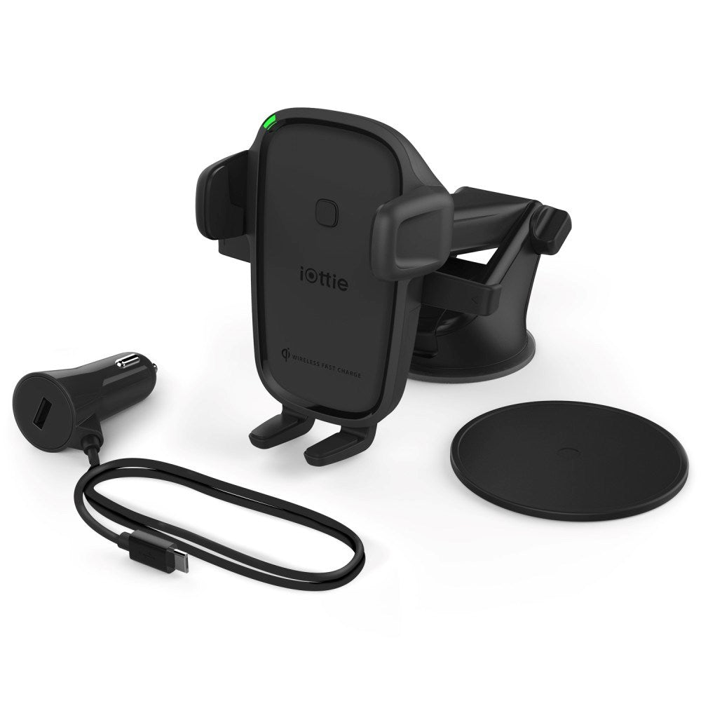 iOttie Easy-One-Touch Qi Car Mount with Wireless Charging – Dashboard / Windshield – Black