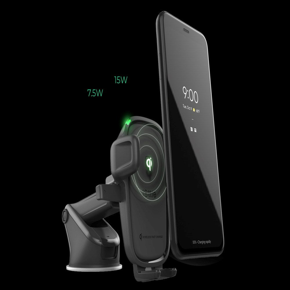 iOttie Easy-One-Touch Qi Car Mount with Wireless Charging – Dashboard / Windshield – Black