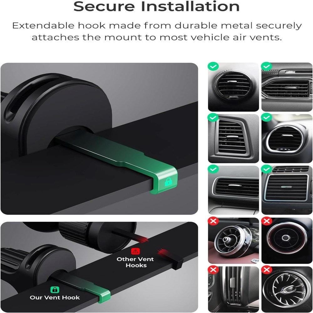 iOttie iTap 3 Car Vent Mount with Magnetic Ring - MagSafe Compatible - Black