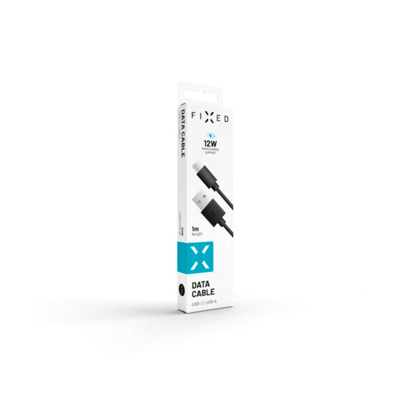 Fixed USB-A to USB-C Cable 1m - Black
