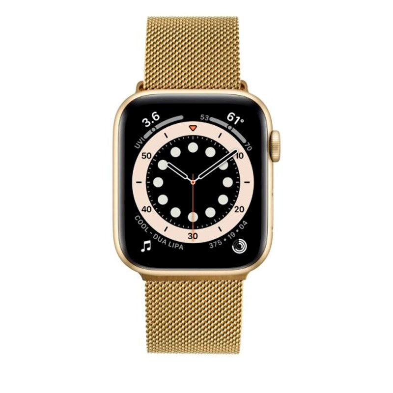 Apple Watch (38 / 40 / SE / 41 / 42mm) Fixed Mesh Metal Strap - Gold