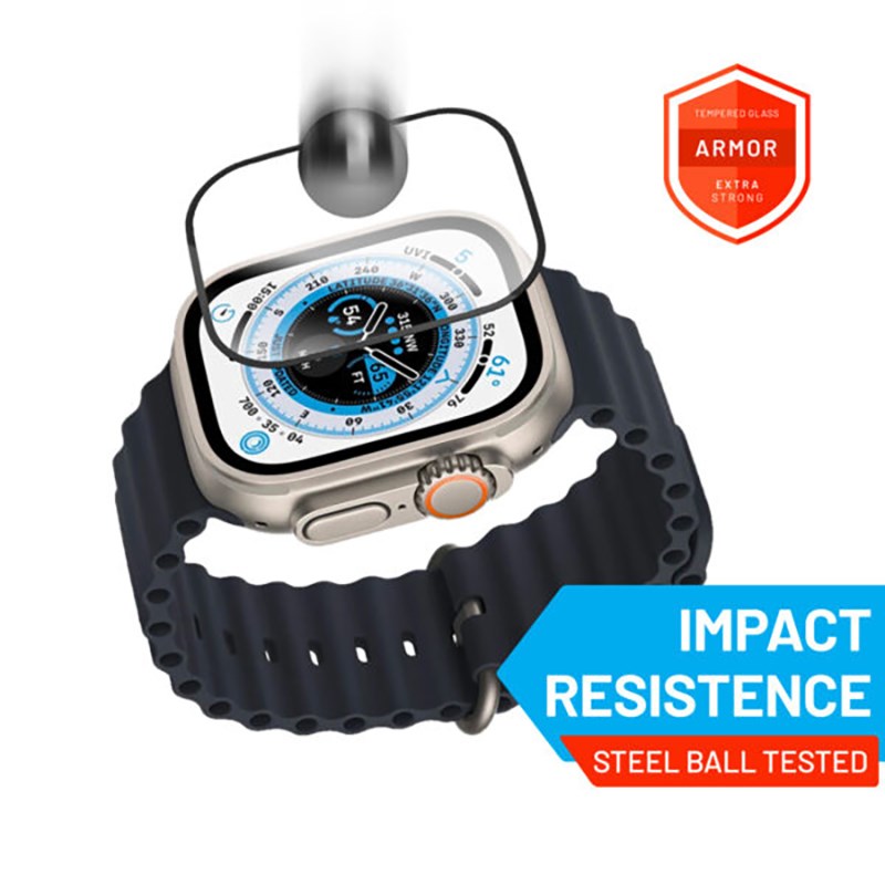 Fixed Apple Watch Ultra 3/2/1 (49mm) Armor Tempered Glass Screen Protector - Black Edge
