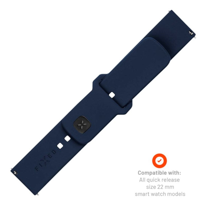 Fixed Universal Smartwatch Sporty Silicone Strap (22mm) - Blue