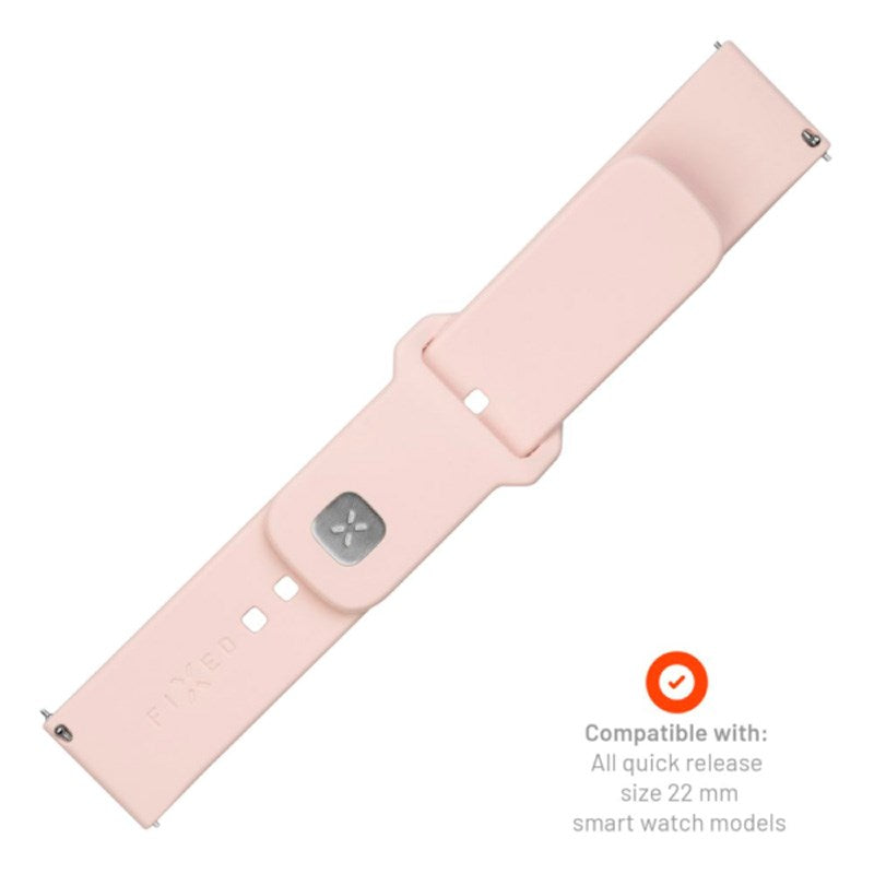 Fixed Universal Smartwatch Sporty Silicone Strap (22mm) - Pink