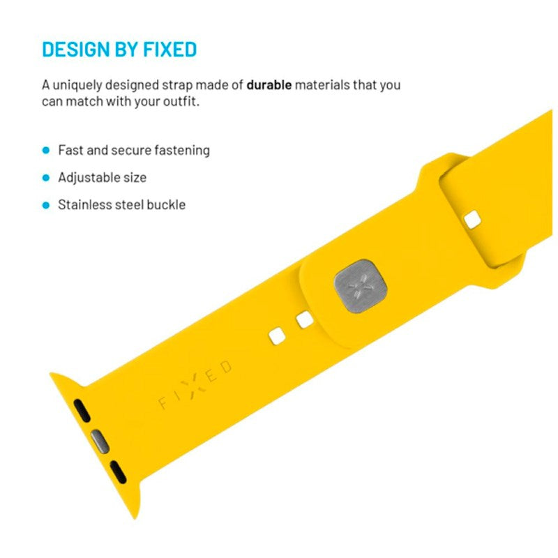 Apple Watch (42 / 44 / SE / 45 / 46 / 49mm) Fixed Sporty Silicone Strap Set - Yellow