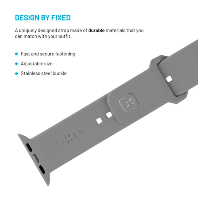 Apple Watch (42 / 44 / SE / 45 / 46 / 49mm) Fixed Sporty Silicone Strap Set - Light Grey