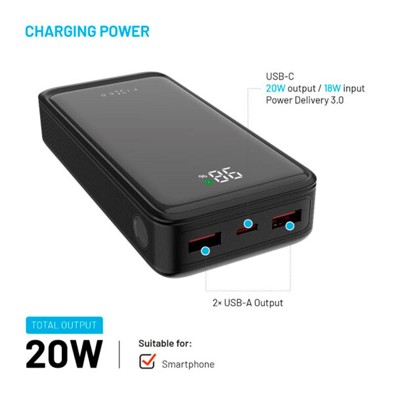 Fixed Zen2 20 - 20W PowerBank 20.000 mAh - Black
