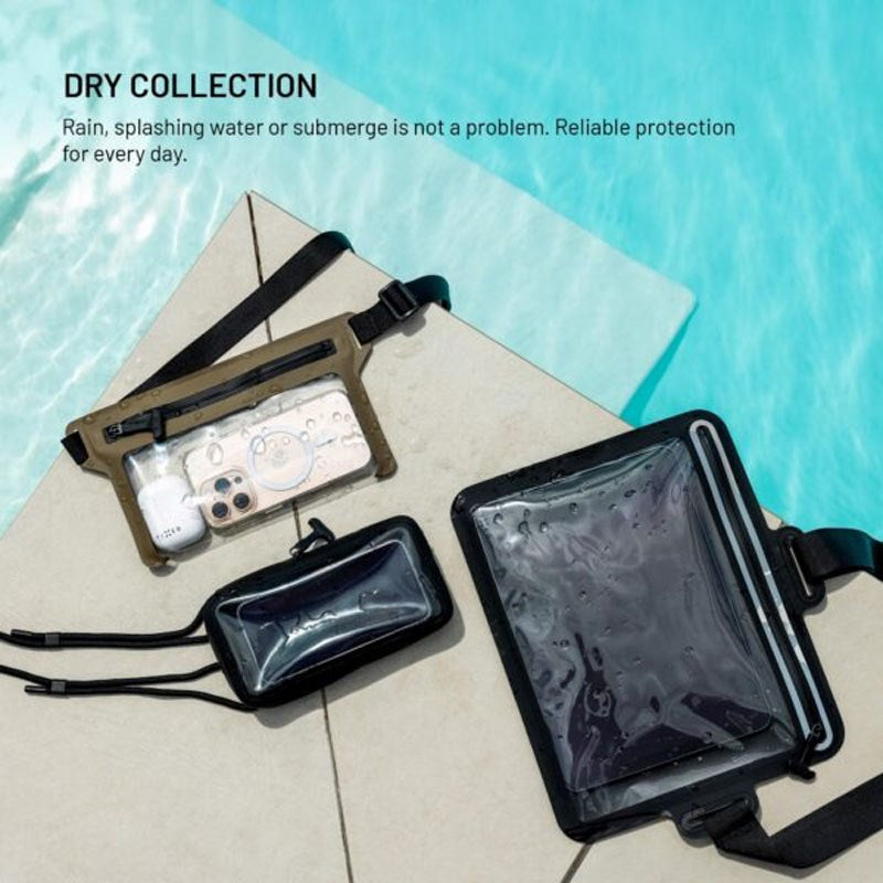 Fixed Waterproof Belt Bag (Max. Mobile Dimensions: 200 x 138 mm) - Black / Transparent