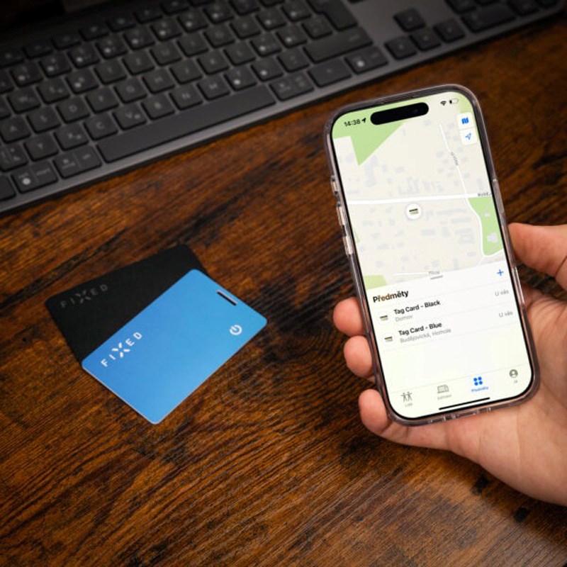 Fixed Tracking Card- Apple Find My Compatible - Blue
