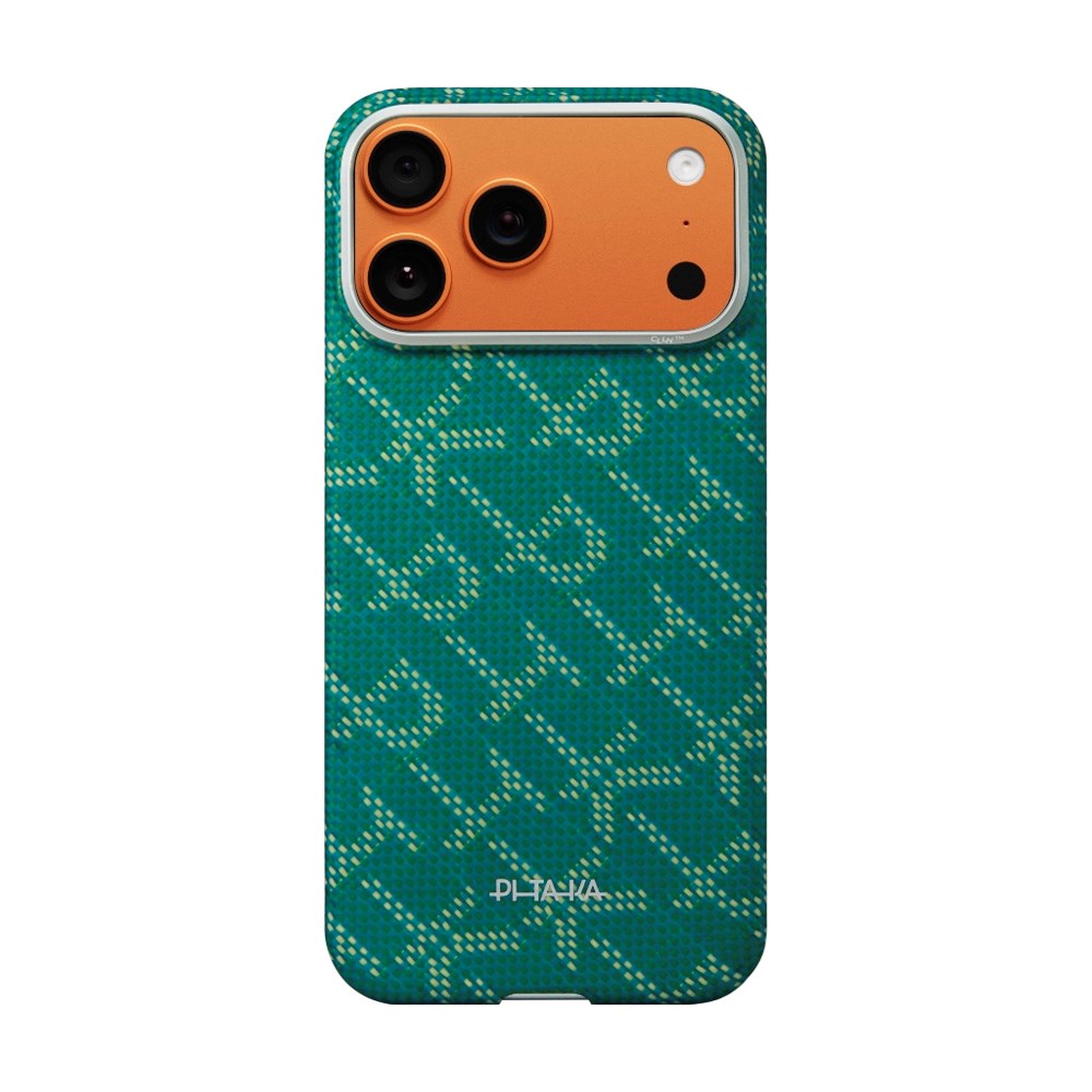 iPhone 17 Pro PITAKA Edge Monogram Case - MagSafe Compatible - Gold / Green