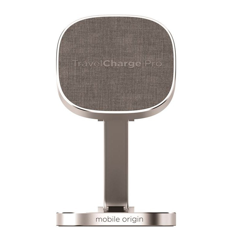 Mobile Origin TravelCharge Pro - Magnetic Wireless Charger - MagSafe Compatible - Silver