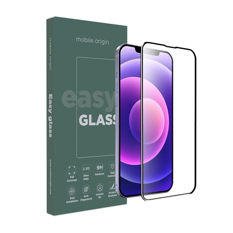 iPhone 13 Mini Mobile Origin EasyGlass Screen Protector - Transparent / Black Edge