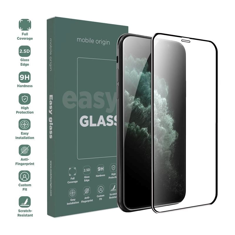 iPhone 11 Pro / Xs / X Mobile Origin EasyGlass Screen Protector - Transparent / Black Edge