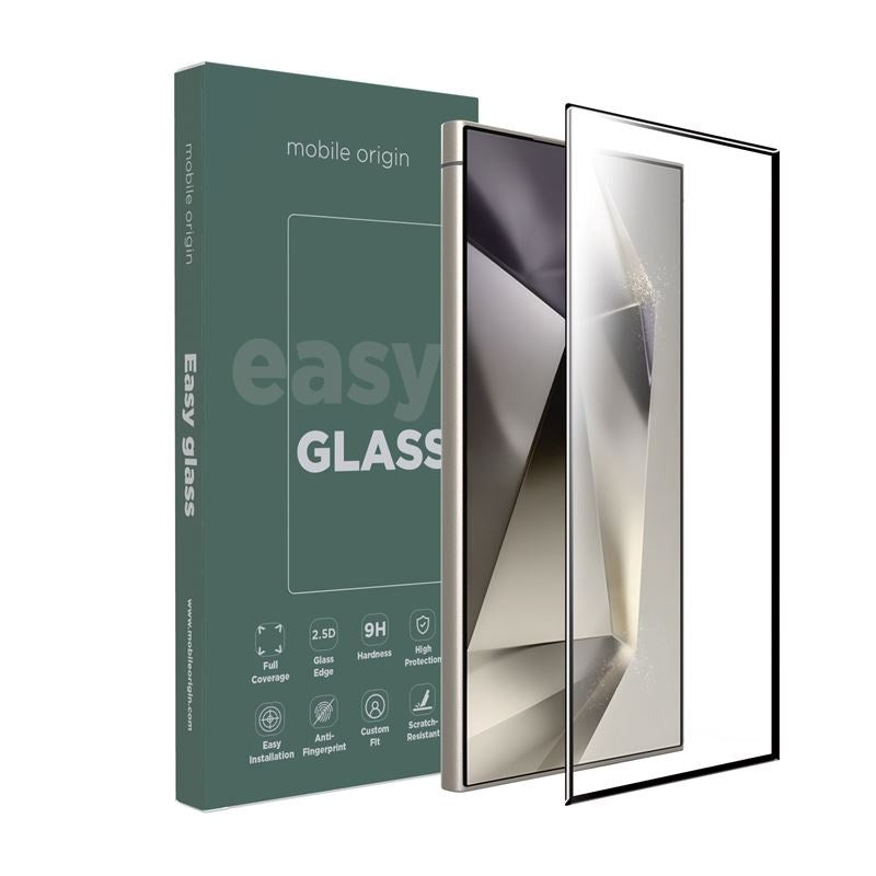 Samsung Galaxy S24 Ultra Mobile Origin EasyGlass Screen Protector - Transparent / Black Edge