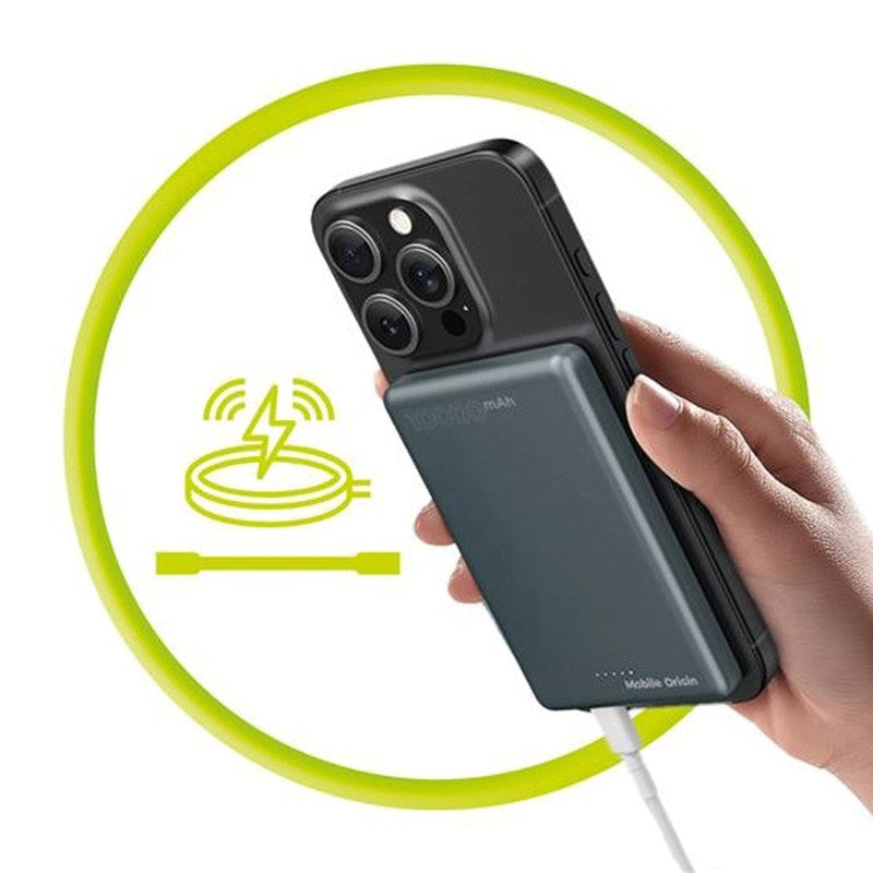 Mobile Origin Slim 10.000mAh Powerbank 20W with USB-C - MagSafe Compatible - Grey