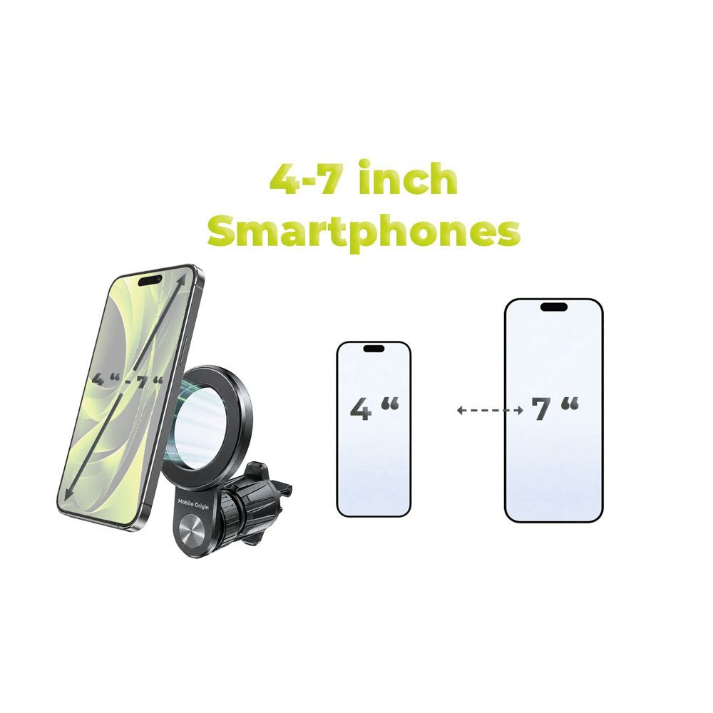 Mobile Origin CA31 Magnetic Car Phone Mount - MagSafe Compatible - Black