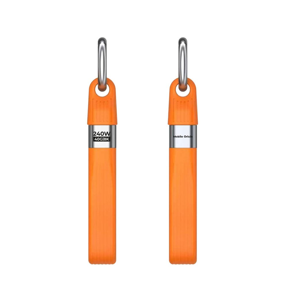Mobile Origin 240W USB-C to USB-C Keychain Cable - 13cm - Orange