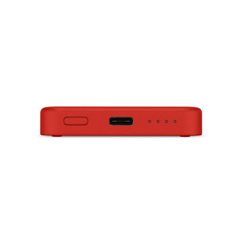 Epico 15W Wireless Magnetic Powerbank 4,200 mAh w. USB-C & Lightning Cable - MagSafe Compatible - Red