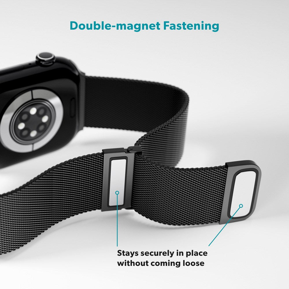 Apple Watch (42/44/SE/45/46/49mm) Epico Milanese+ (Plus) Stainless Steel Strap - Space Gray