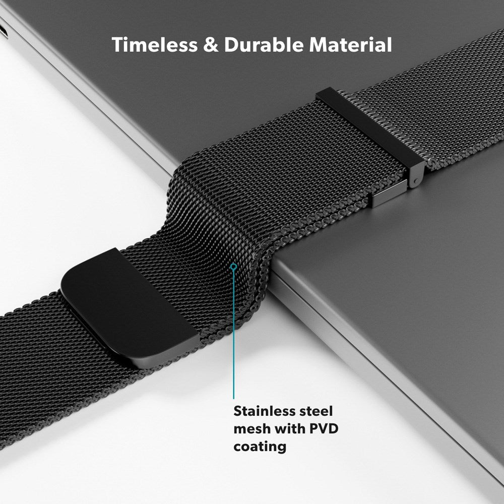 Apple Watch (42/44/SE/45/46/49mm) Epico Milanese+ (Plus) Stainless Steel Strap - Space Gray