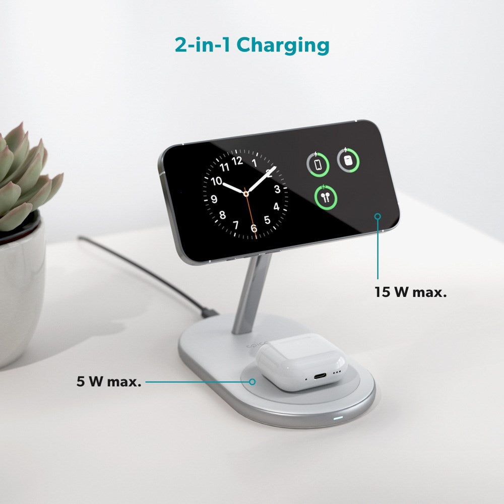 Epico UltraBase EX40 Qi2 2-in-1 Mag+ Wireless Charger - MagSafe Compatible - White