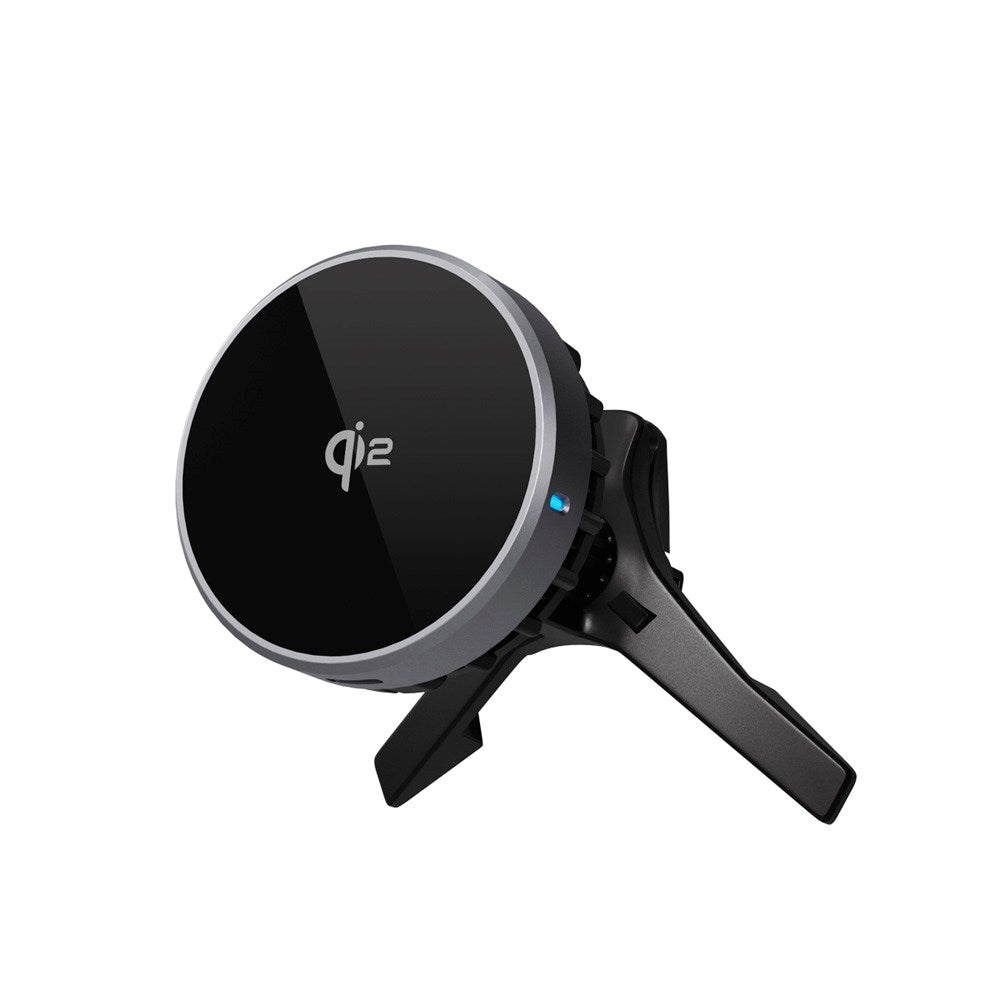 Spello Magnetic Car Phone Holder with Wireless Charging (15W) - Qi2 & MagSafe Compatible - Black