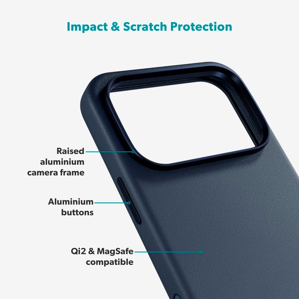 iPhone 17 Pro Max Epico Leather Pro Mag+ Case - MagSafe Compatible - Blue