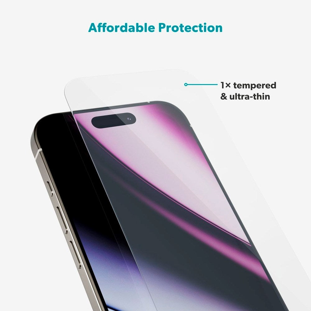 iPhone 17 Pro Epico Glass Protector Screen Protector Glass with Installation Frame - Transparent