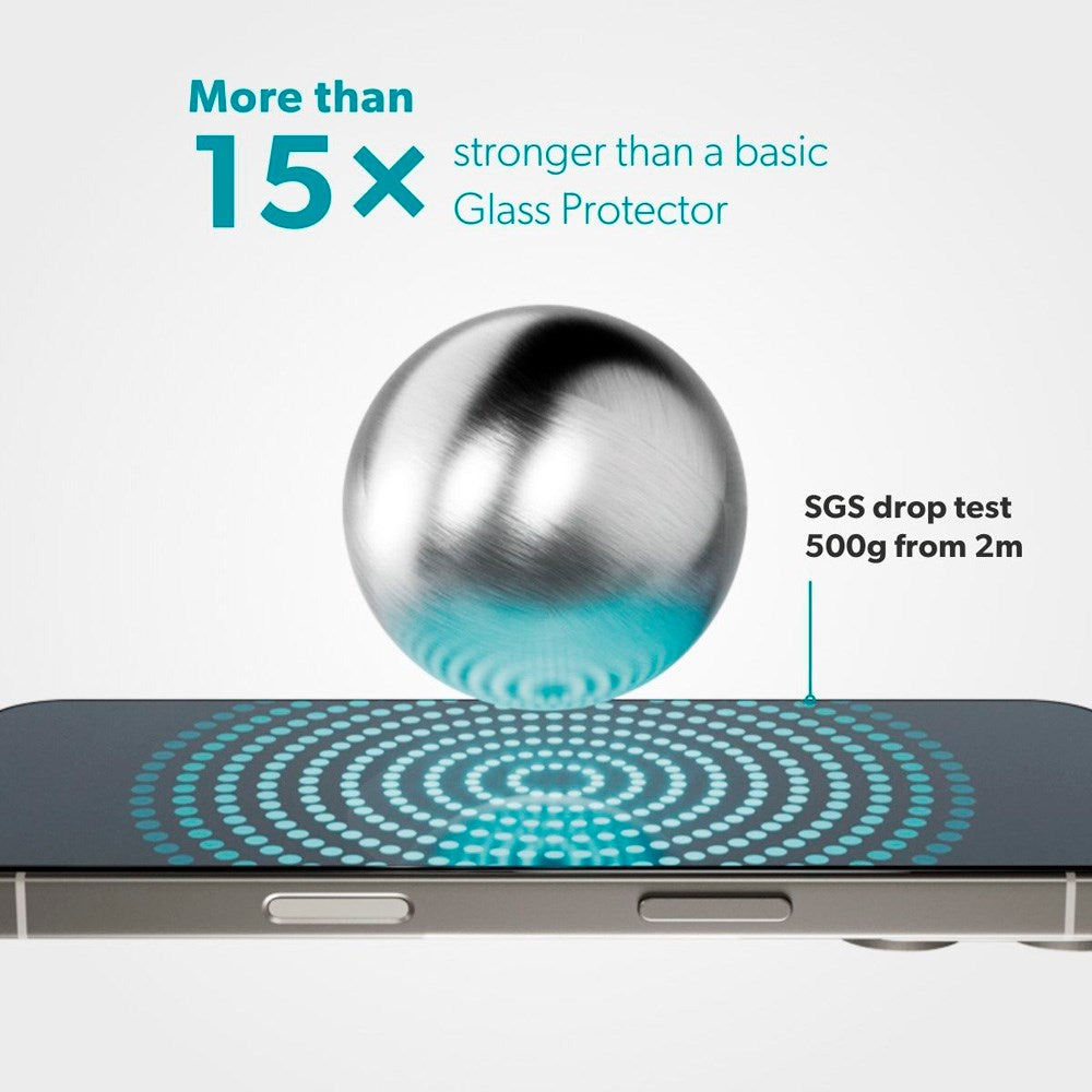 iPhone 17 Pro Max Epico ImpactCeramic Glass 3D Screen Protector Glass with Installation Frame - Transparent