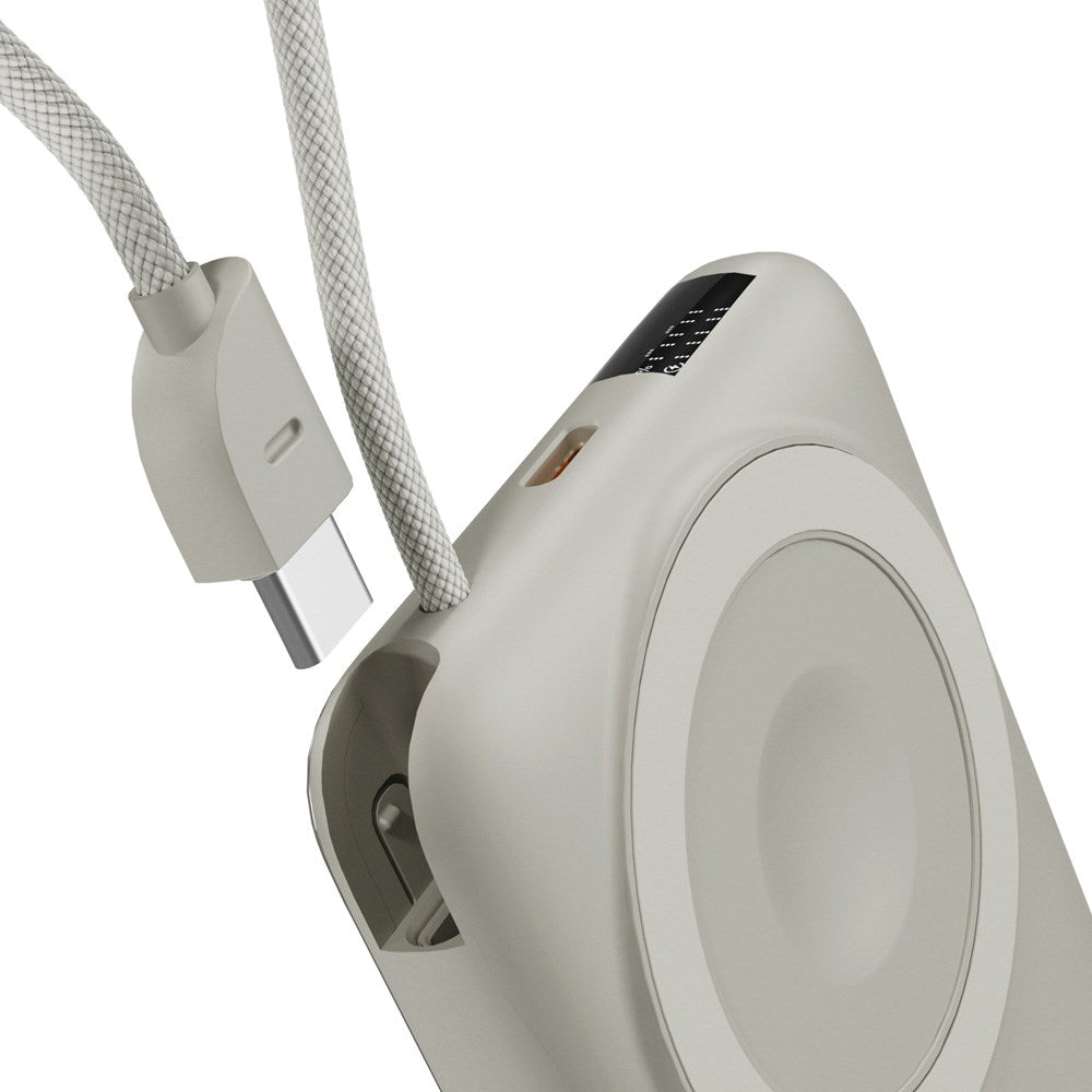 Epico UltraPack 22,5W Powerbank 10.000mAh with Retractable USB-C Cable - MagSafe / Qi2 Compatible - Grey