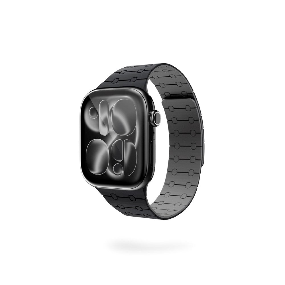 Apple Watch (38/40/SE/41/42) Epico Magnetic+ Silicone Watch Strap - Black / Grey