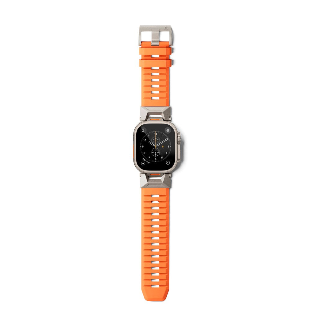 Apple Watch (42/44/SE/45/46/49) Epico Rubber Pro Watch Strap with Metal Buckle - Orange