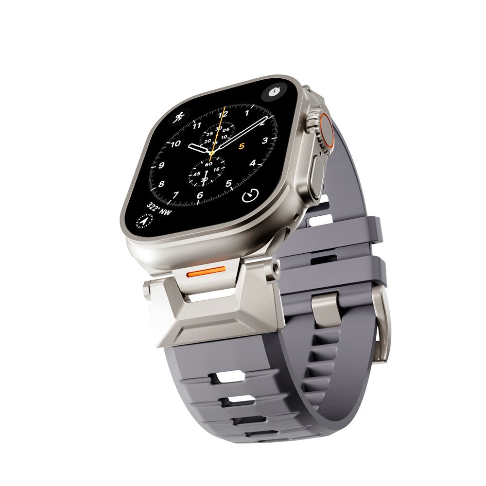 Apple Watch (42/44/SE/45/46/49) Epico Rubber Pro Watch Strap with Metal Buckle - Grey