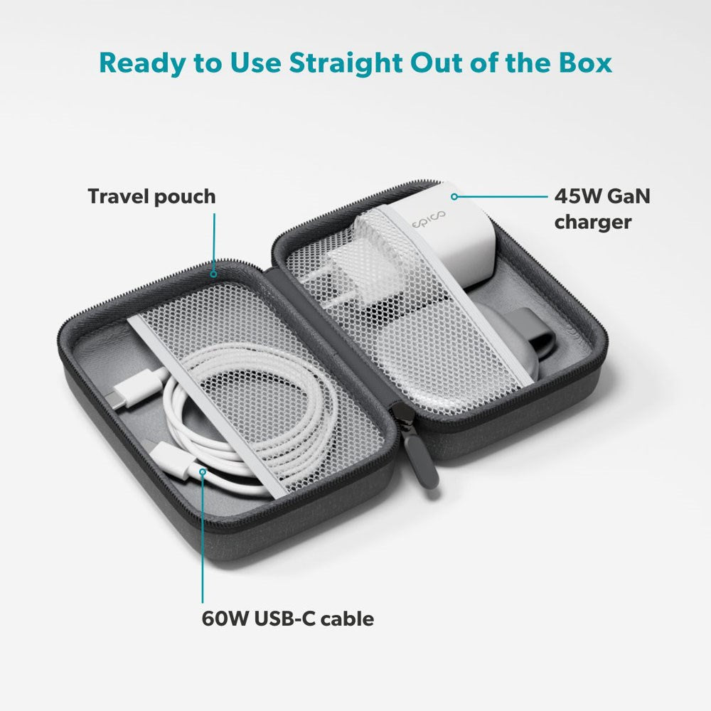 Epico UltraBase Compact Wireless Charger 25W for Smartphone / Apple Watch - MagSafe / Qi2 Compatible - Silver