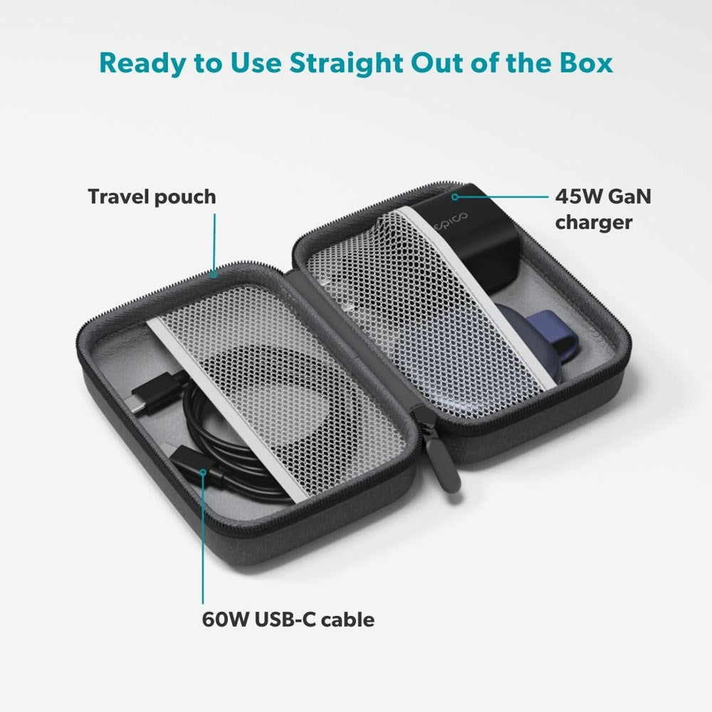 Epico UltraBase Compact Wireless Charger 25W for Smartphone / Apple Watch - MagSafe / Qi2 Compatible - Dark Blue