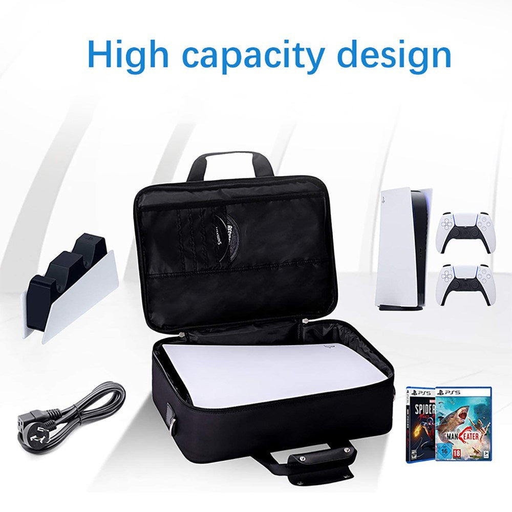 Bag for PS5 with Storage & Shoulder Strap - Black / Blue