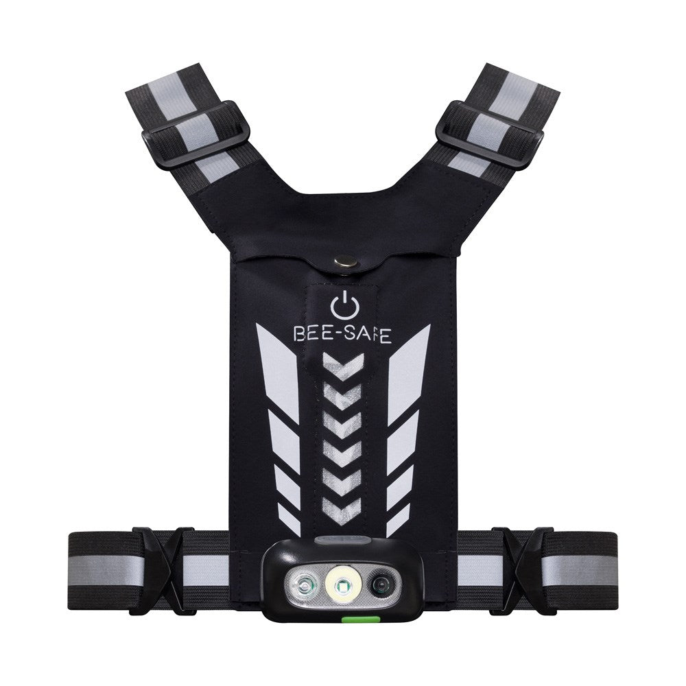 Bee-Safe Running Vest with LED & Phone Pocket - Silver
