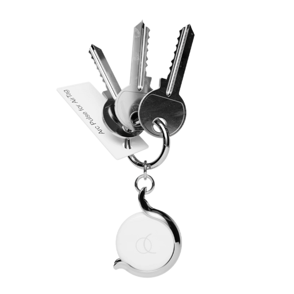 AirTag 1. & 2. Gen. Arc Pulse Case with Keychain - Silver