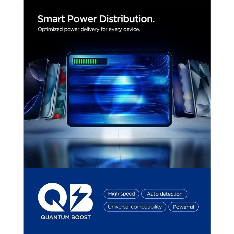 Spigen Essential 10,000mAh Powerbank with 2 x USB-C - 1 x USB-A - 22,5W - Black