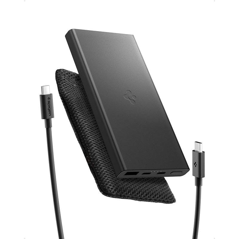 Spigen Essential 10,000mAh Powerbank with 2 x USB-C - 1 x USB-A - 22,5W - Black
