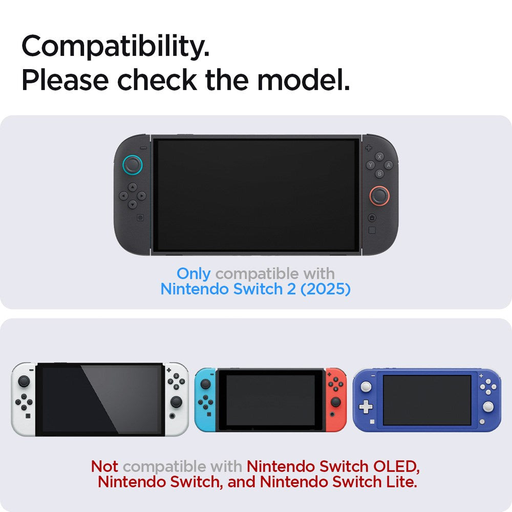 Nintendo Switch 2 Spigen Glass tR EZ Fit Screen Protector Glass with Installation Frame - 2 pcs - Transparent
