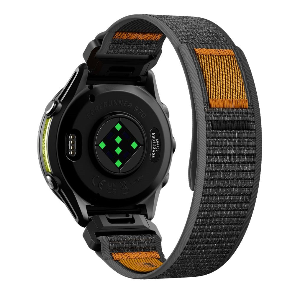 Universal Garmin 22mm QuickFit Spigen Athlex Air Nylon Strap - Black / Orange