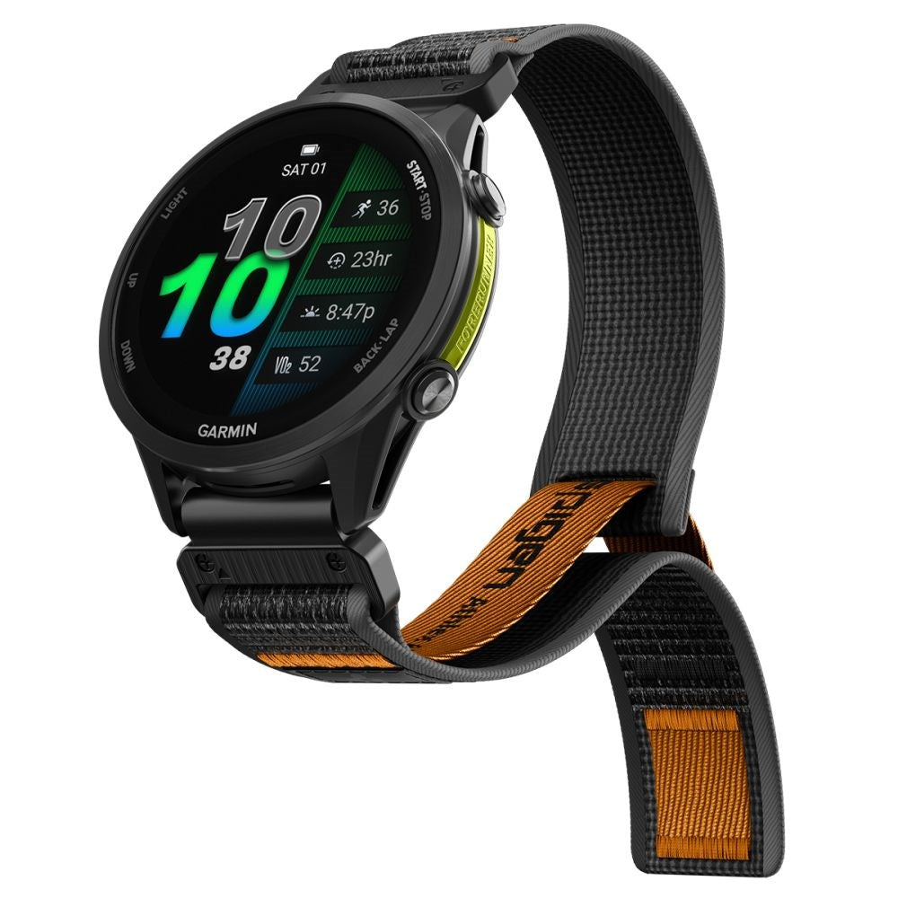 Universal Garmin 22mm QuickFit Spigen Athlex Air Nylon Strap - Black / Orange